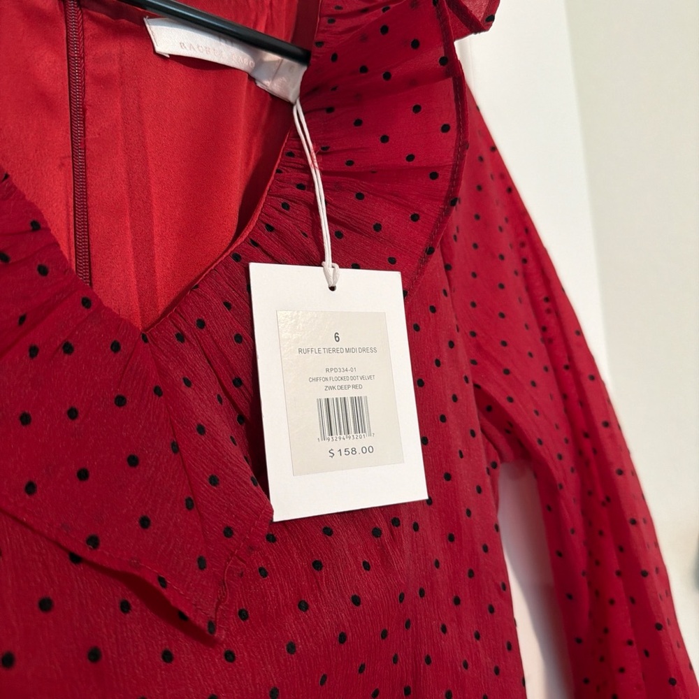 Rachel Parcell Red Ruffled Midi Dress - Picture 2 of 4